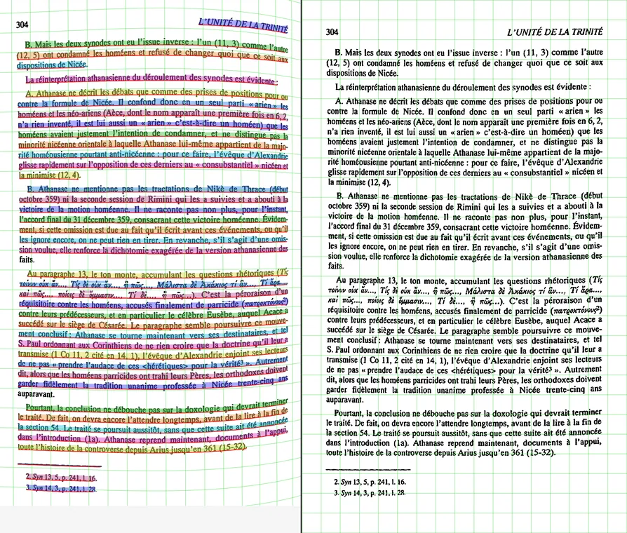 Page dewarp flattens the curved sheet and straightens the baselines.